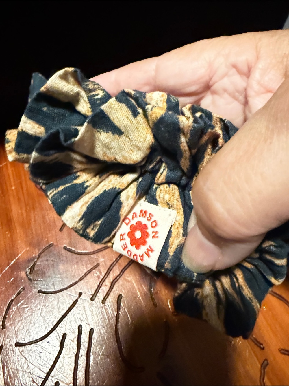 Damson Madder Leopard Print Garter Scrunchie - Excellent Condition